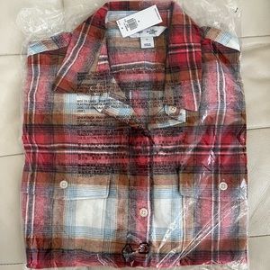🎉HP!!🎉 NWT Old Navy boyfriend flannel shirt pink plaid M